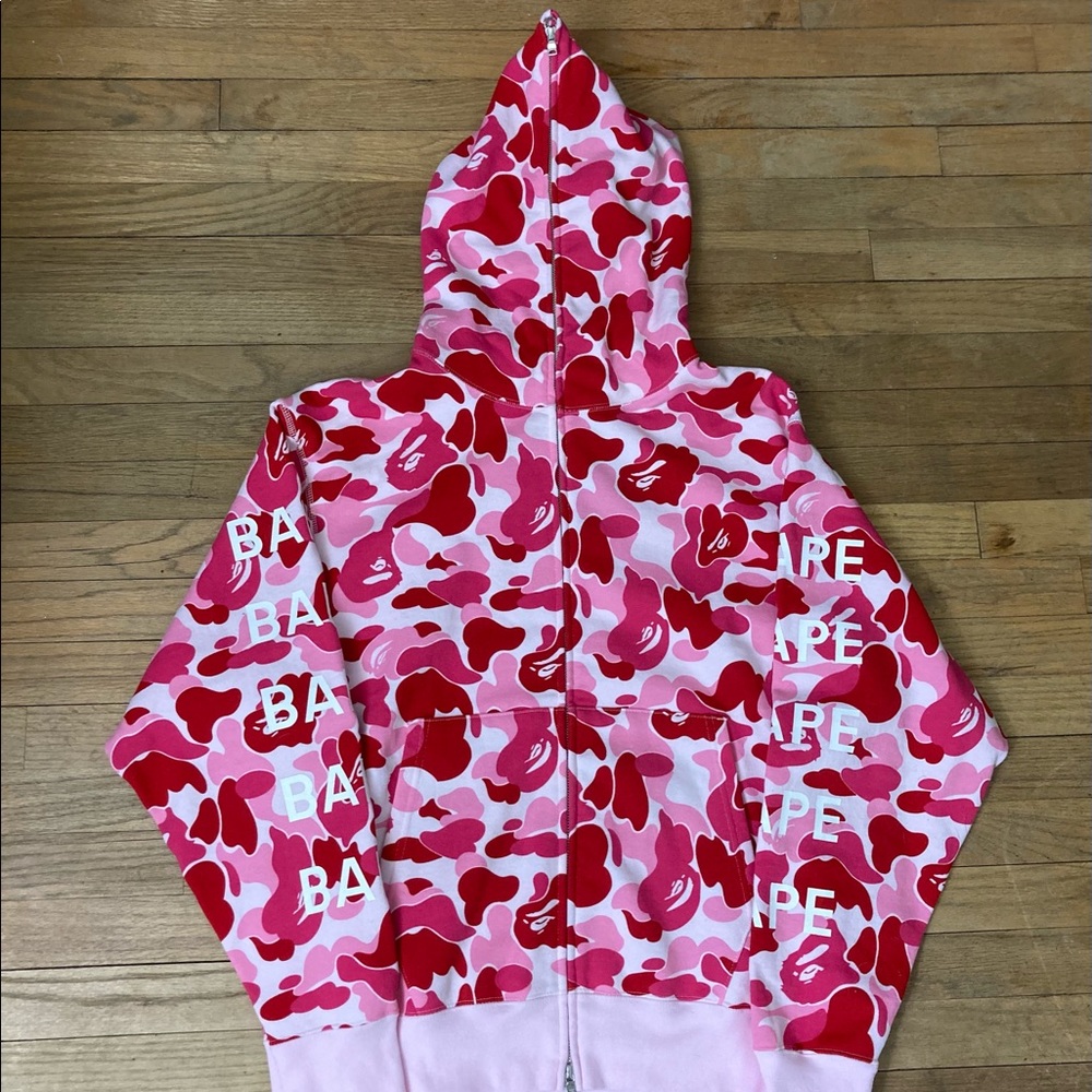 Bape brand new ABC pink camo full zip size large